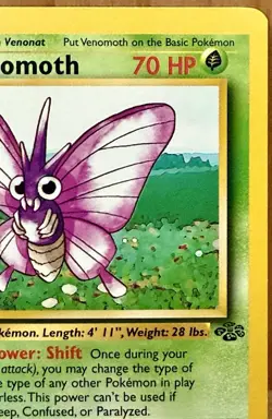 Venomoth Pokemon TCG Jungle Set Unlimited 29/64 Rare Non-Holo LP - Image 4