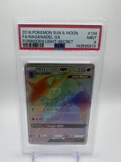 Naganadel GX 134/131 S&M Forbidden Light Secret Rare Holo Pokemon - PSA 9 MINT! - Image 1