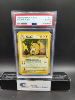 1999 POKEMON FOSSIL RAICHU HOLO 14/62 PSA 6 WOTC - Image 1