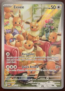 Pokemon Eevee Illustration Rare Full Art Holo Sv06 Twilight Masquerade (188/167) - Image 1