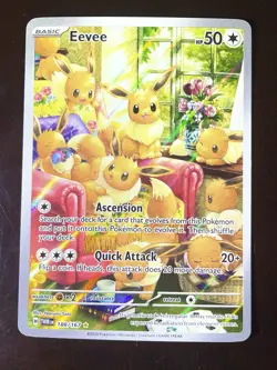 Pokemon Eevee Illustration Rare Full Art Holo Sv06 Twilight Masquerade (188/167) - Image 3