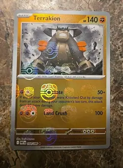 Terrakion (Master Ball Pattern) 054/086 Sv: White Flare Holo Pokemon TCG - Image 1