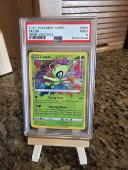 Pokemon Celebi 009/185 Amazing Rare Holo Swsh04 Vivid Voltage PSA 9 - Image 1