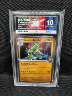 Team Rocket's Tyranitar Pokemon Center Stamp 2025 Promo 096/182 ACE 10 - Perfect - Image 1