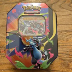 POKEMON MEGA CHARIZARD X EX TIN 4 BOOSTER PACKS & CHARIZARD PROMO BRAND NEW - Image 1