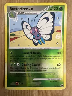2008 Pokemon Diamond & Pearl Great Encounters Butterfree Reverse Holo 14/106 HP - Image 1