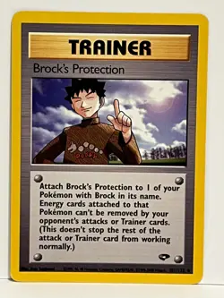 Vintage 2000 Pokemon TCG Gym Challenge TRAINER: BROCK'S PROTECTION 101/132 NM - Image 1