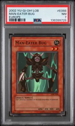 Man-eater Bug LOB-E088 Super Rare Europe Yugioh PSA 7 *728 - Image 1