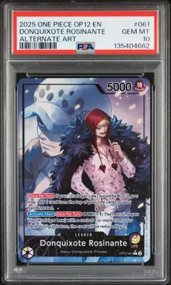 PSA 10 2025 ONE PIECE OP12-LEGACY OF THE MASTER 061 DONQUIXOTE ROSINANTE ALT ART - Image 1