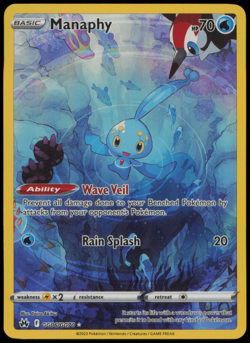 2023 Pokemon Crown Zenith Galarian Gallery Manaphy - GG06/GG70 Holo Card NM - Image 1