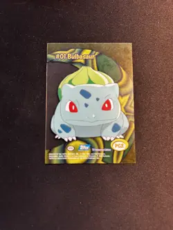 Pokemon Card #01 Bulbasaur Topps TV Series 2 PC2 Clear Plastic Chase Near Mint - Image 1