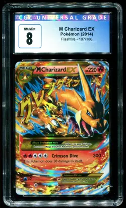 CGC 8 M Charizard EX Ultra Rare Flashfire XY 2014 Pokemon Card #107 - Image 1