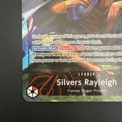 Silvers Rayleigh OP12-001 Alt Art L Legacy Of The Master One Piece Card Game ENG - Image 5
