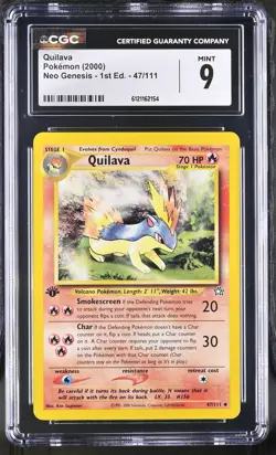 CGC 9 MINT Quilava Neo Genesis 1st Edition 47/111 Pokemon Card - Image 1