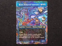 Renet, Temporal Apprentice 0203 TMNT Borderless Foil MTG NM - Image 1