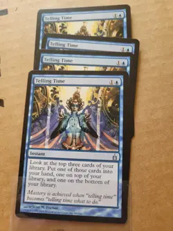 4x Telling Time Ravnica: City of Guilds MTG Magic #69 Blue LP Playset x 4 - Image 1