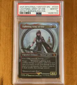 PSA 10 | Lightning, Army of One, M 0320, Foil, Borderless, MTG Final Fantasy FIN - Image 1