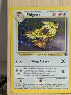 1999 Pokemon Jungle Unlimited 8/64 Pidgeot Holographic Rare Pokemon Vintage Wotc - Image 2