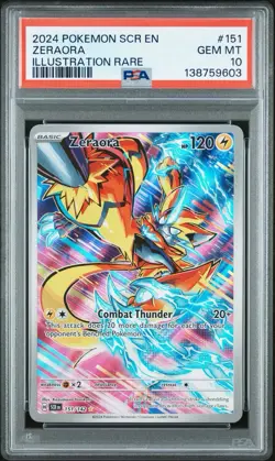 2024 POKEMON SCR EN-STELLAR CROWN ILLUSTRATION RARE #151 ZERAORA PSA 10 - Image 1