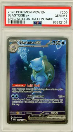 2023 Pokemon MEW-EN 151 Blastoise Special Illustration Rare #200 PSA 10 Gem Mint - Image 1
