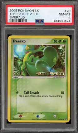 Pokemon Treecko EX Emerald Reverse Holo #70 PSA 8 - Image 1