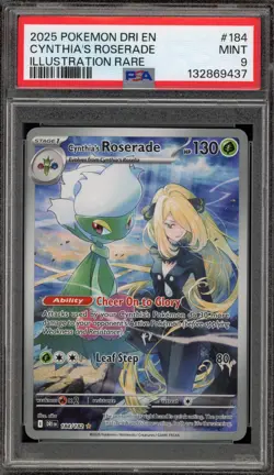 Pokemon Cynthia's Roserade Destined Rivals Illustration Rare #184 PSA 9 Mint - Image 1