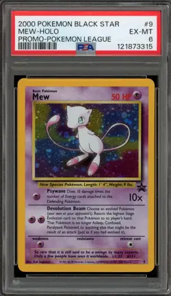 Pokemon Mew League Black Star Holo Promo #9 PSA 6 - Image 1