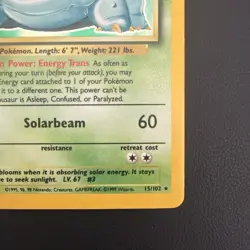 Pokemon TCG Venusaur Base Set 15/102 Holo 1999-2000 Wizards Base Set - Image 4