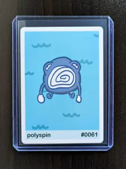 Polyspin Pookiemoot Card #0061 Gen 1 Pokemon Derpy Poliwhirl Poke Derp - Image 1
