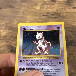 Pokemon SHADOWLESS Mewtwo 10/102 Base Set Holo Rare 1999 LP+ - Image 5