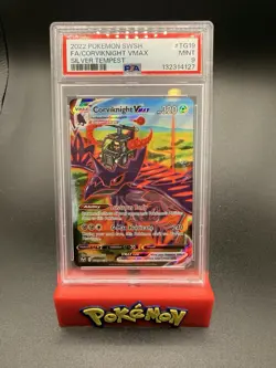 2022 POKEMON SWORD & SHIELD SILVER TEMPEST #TG19 FULL ART/CORVIKNIGHT VMAX PSA 9 - Image 1
