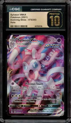 Pokemon Sylveon VMAX Evolving Skies Full Art #075 CGC 10 Pristine - Image 1
