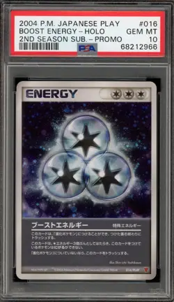 Pokemon Boost Energy 2nd Season Sub Japanese Holo Promo 016/PLAY PSA 10 Gem Mint - Image 1
