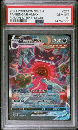 2021 Pokemon Fusion Strike Gengar Vmax Full Art #271 GM MT PSA 10 Secret Alt Art - Image 1