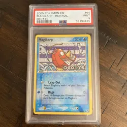 2005 POKEMON EX DEOXYS 64/107 MAGIKARP REVERSE FOIL PSA 9 - Image 1
