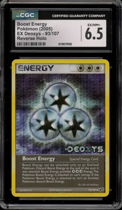 Pokemon Boost Energy EX Deoxys Reverse Holo #93 CGC 6.5 - Image 1