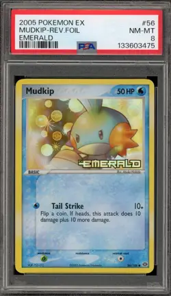 Pokemon Mudkip EX Emerald Reverse Holo #56 PSA 8 - Image 1