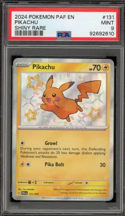 Pokemon Pikachu Paldean Fates Holo Shiny Rare #131 PSA 9 Mint - Image 1