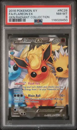 Pokemon PSA 8 Flareon EX RC28/RC32 XY Generations Radiant Collection - Image 1