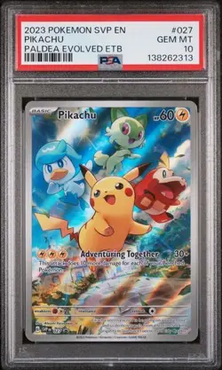 PSA 10 PIKACHU SVP 027 PALDEA EVOLVED ETB BLACK STAR PROMO POKEMON GEM MINT - Image 1