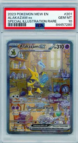 2023 Pokemon Mew EN-151 Alakazam ex Special Illustration Rare #201 PSA 10 Gem - Image 1