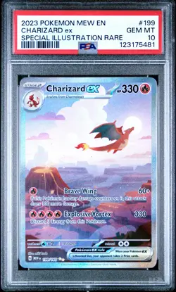 2023 Pokemon Mew 151 Charizard Ex #199 GEM MT PSA 10 Special Illustration Rare - Image 1