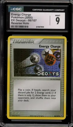 Pokemon Energy Charge EX Deoxys Reverse Holo #86 CGC 9 Mint - Image 1