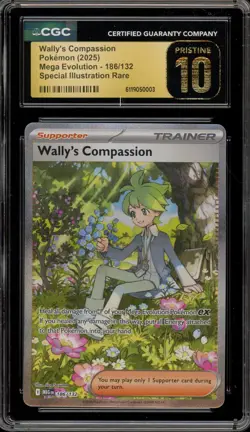 Pokemon Wally's Compassion Mega Evolution SIR #186 CGC 10 Pristine - Image 1