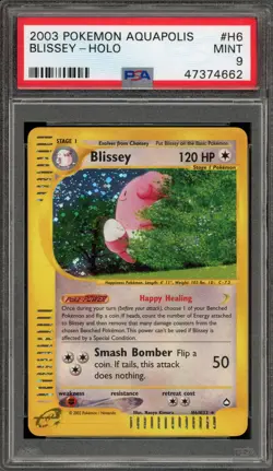 Pokemon Blissey Aquapolis Holo Rare #H6 PSA 9 Mint - Image 1