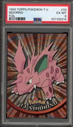 Pokemon Topps Nidorino Foil #33 PSA 6 - Image 1