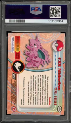 Pokemon Topps Nidorino Foil #33 PSA 6 - Image 2