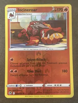 Incineroar 032/195 Swsh12: Silver Tempest Reverse Holo Pokemon TCG NM - Image 1