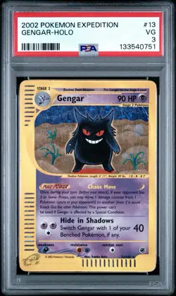 CARTA POKEMON GENGAR HOLO 13/165 - ENG - POKEMON EXPEDITION 2002 - PSA 3 - Image 1