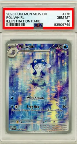 2023 Pokemon MEW-EN 151 Poliwhirl Illustration Rare #176 PSA 10 Gem Mint - Image 1